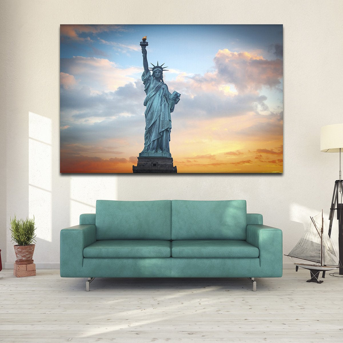 Liberty Statue Multi Panel Canvas Wall Art