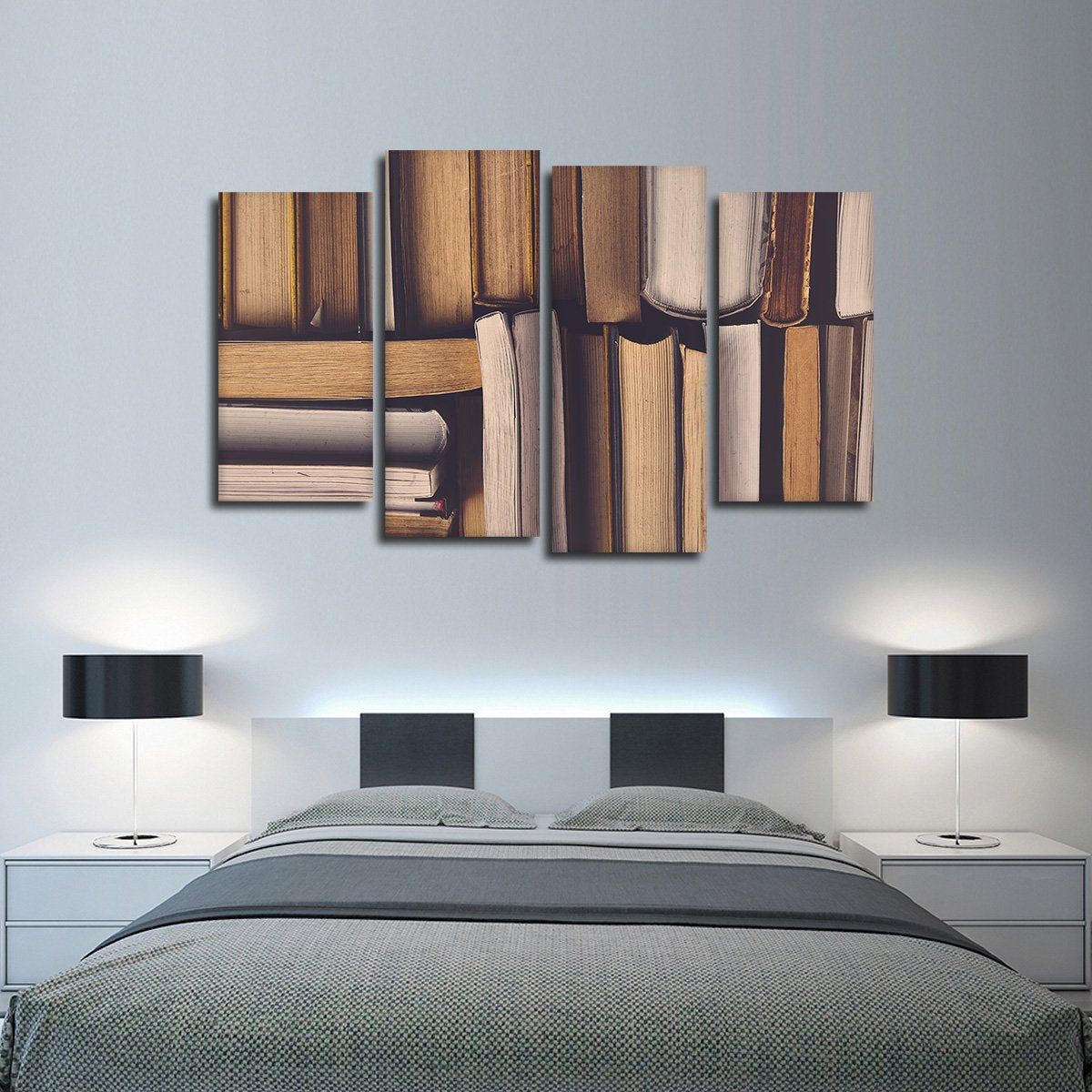 Library Multi Panel Canvas Wall Art