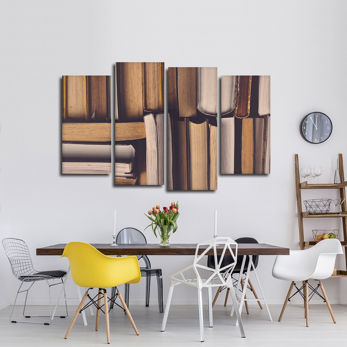 Library Multi Panel Canvas Wall Art