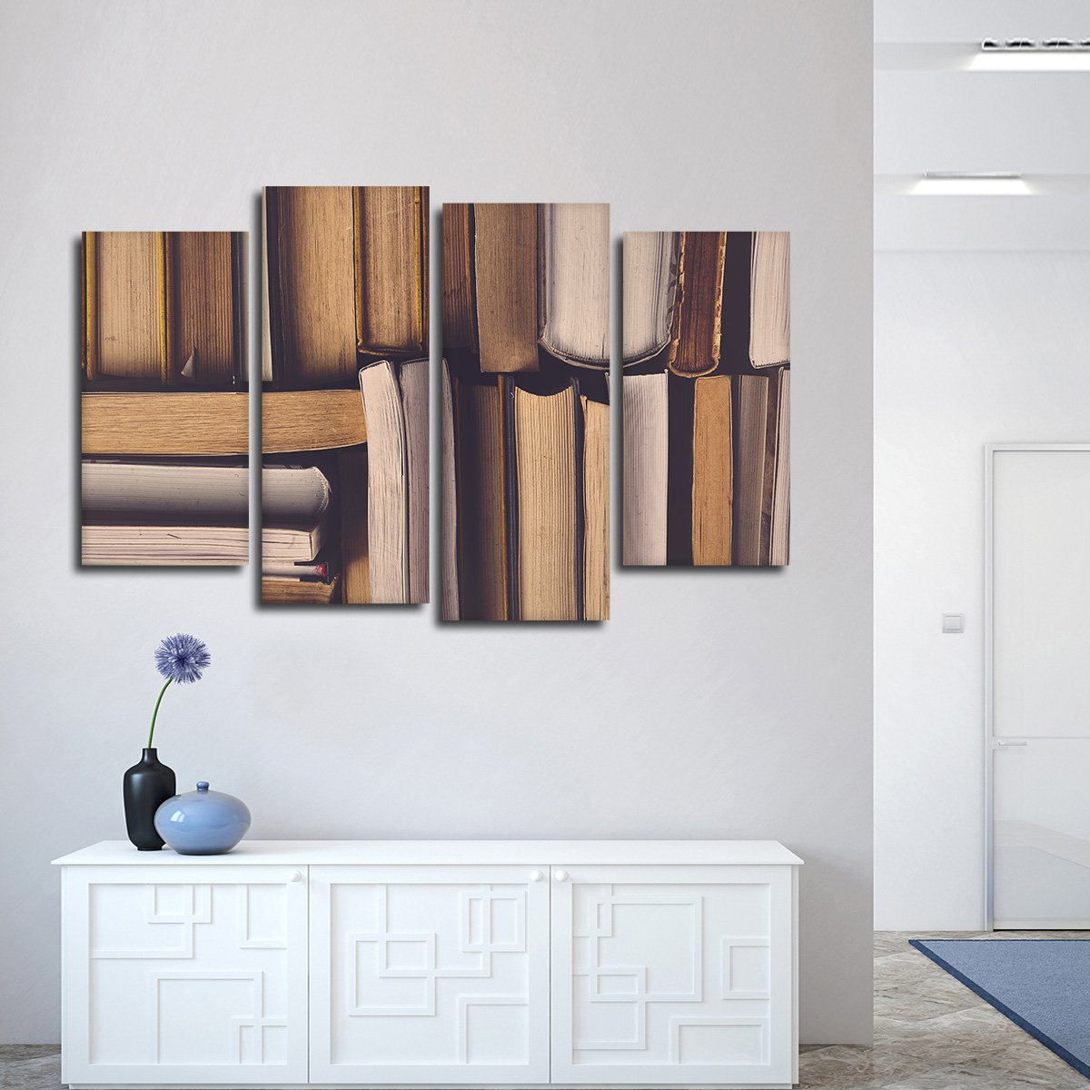 Library Multi Panel Canvas Wall Art