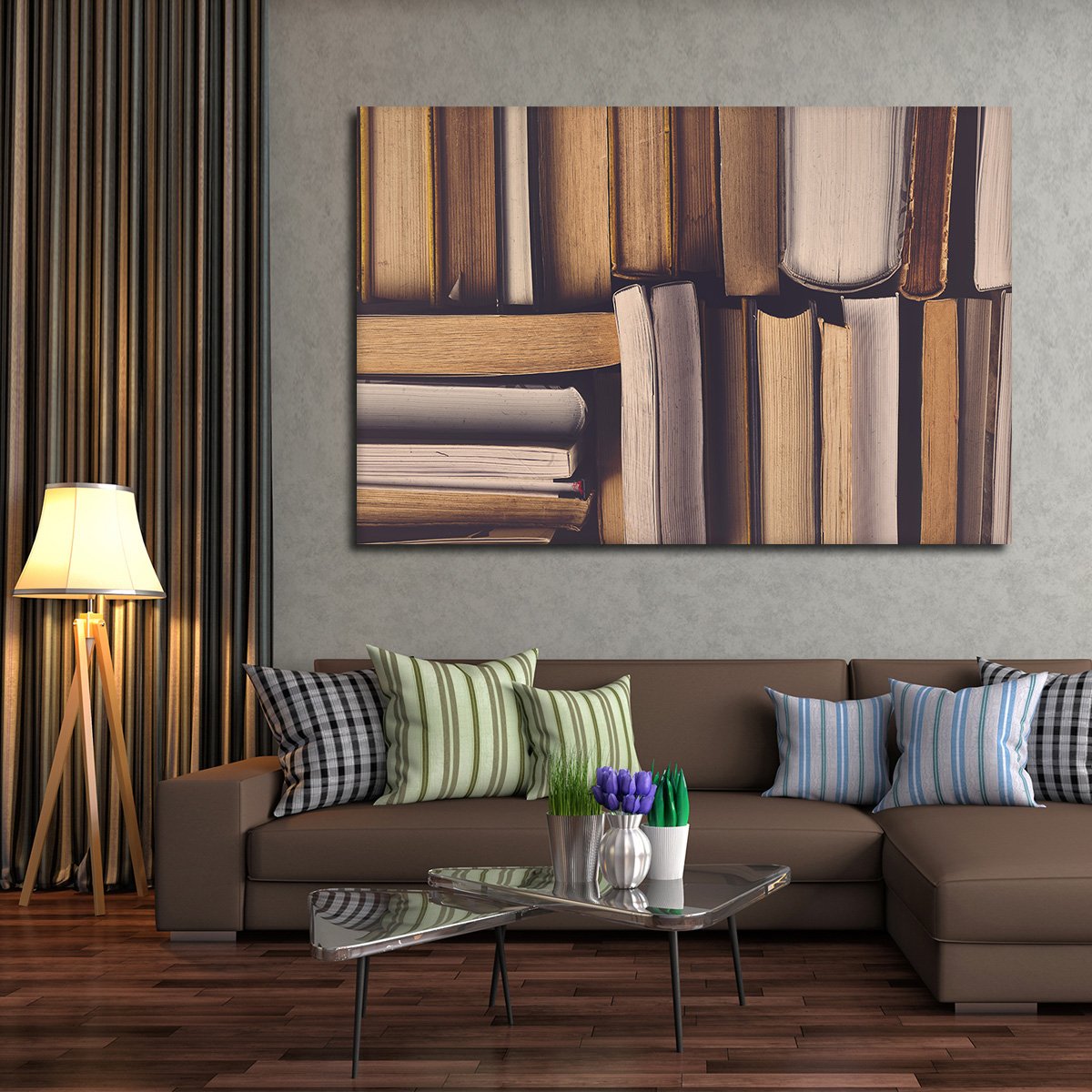Library Multi Panel Canvas Wall Art