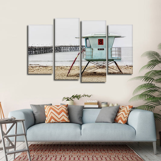 Lifeguard Stand Multi Panel Canvas Wall Art
