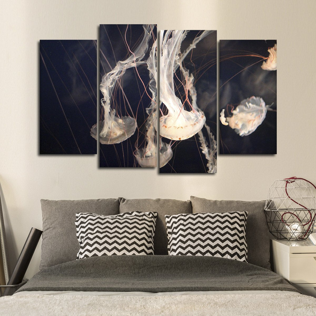 Light Of Jellyfish Multi Panel Canvas Wall Art