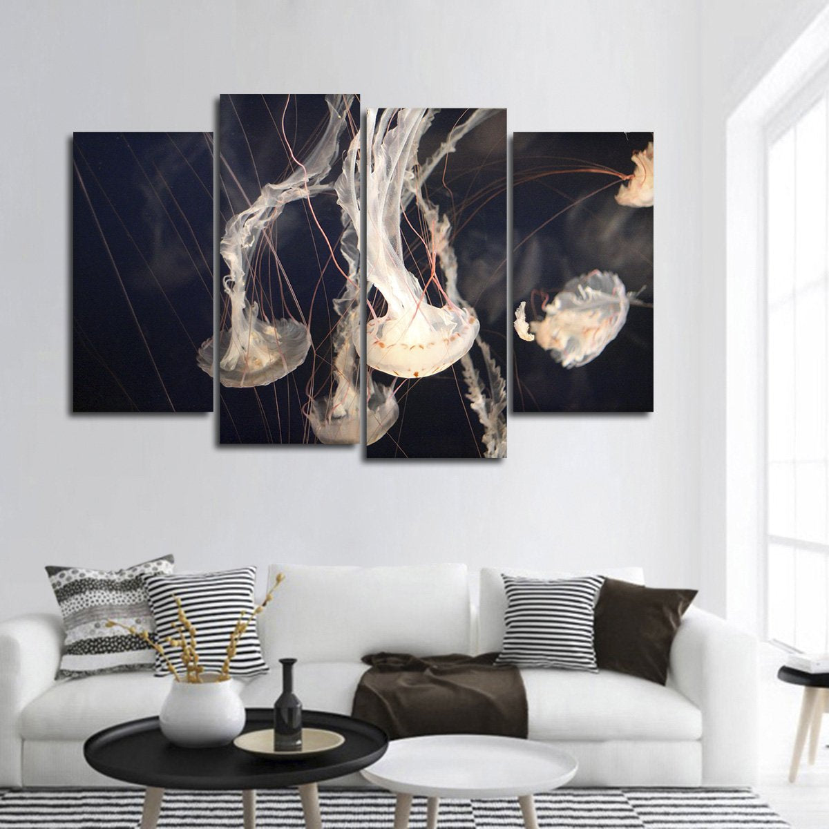 Light Of Jellyfish Multi Panel Canvas Wall Art