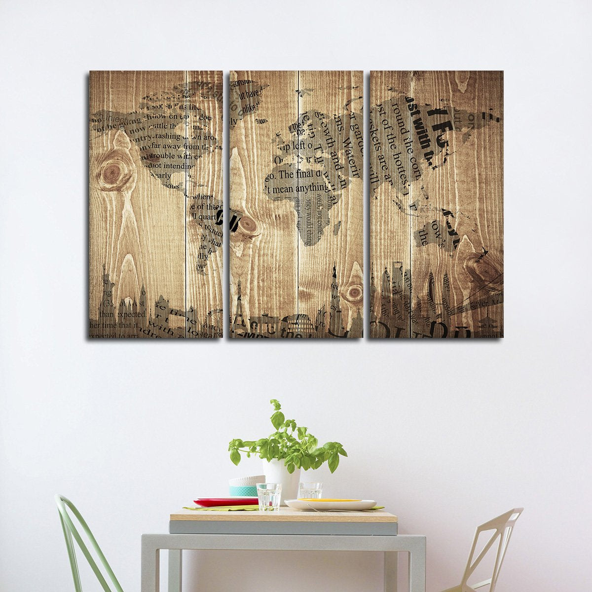 Light Wooden Landmark Masterpiece Multi Panel Canvas Wall Art
