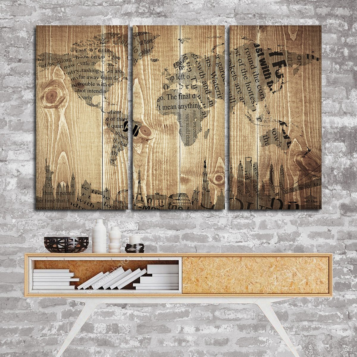 Light Wooden Landmark Masterpiece Multi Panel Canvas Wall Art