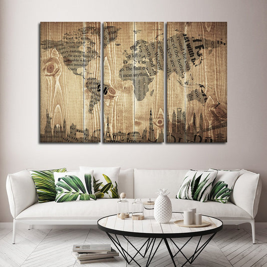 Light Wooden Landmark Masterpiece Multi Panel Canvas Wall Art