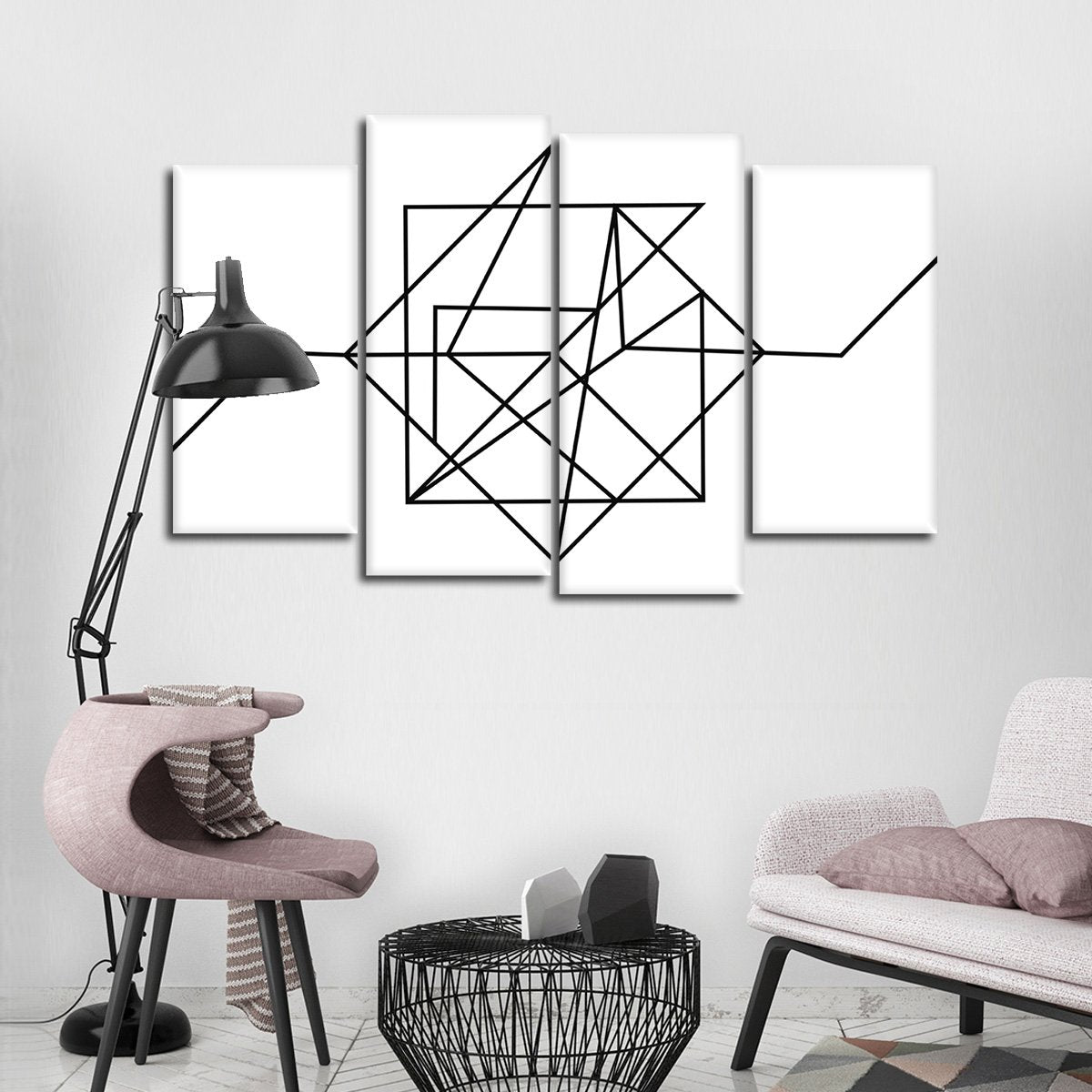 Line Labyrinth Multi Panel Canvas Wall Art