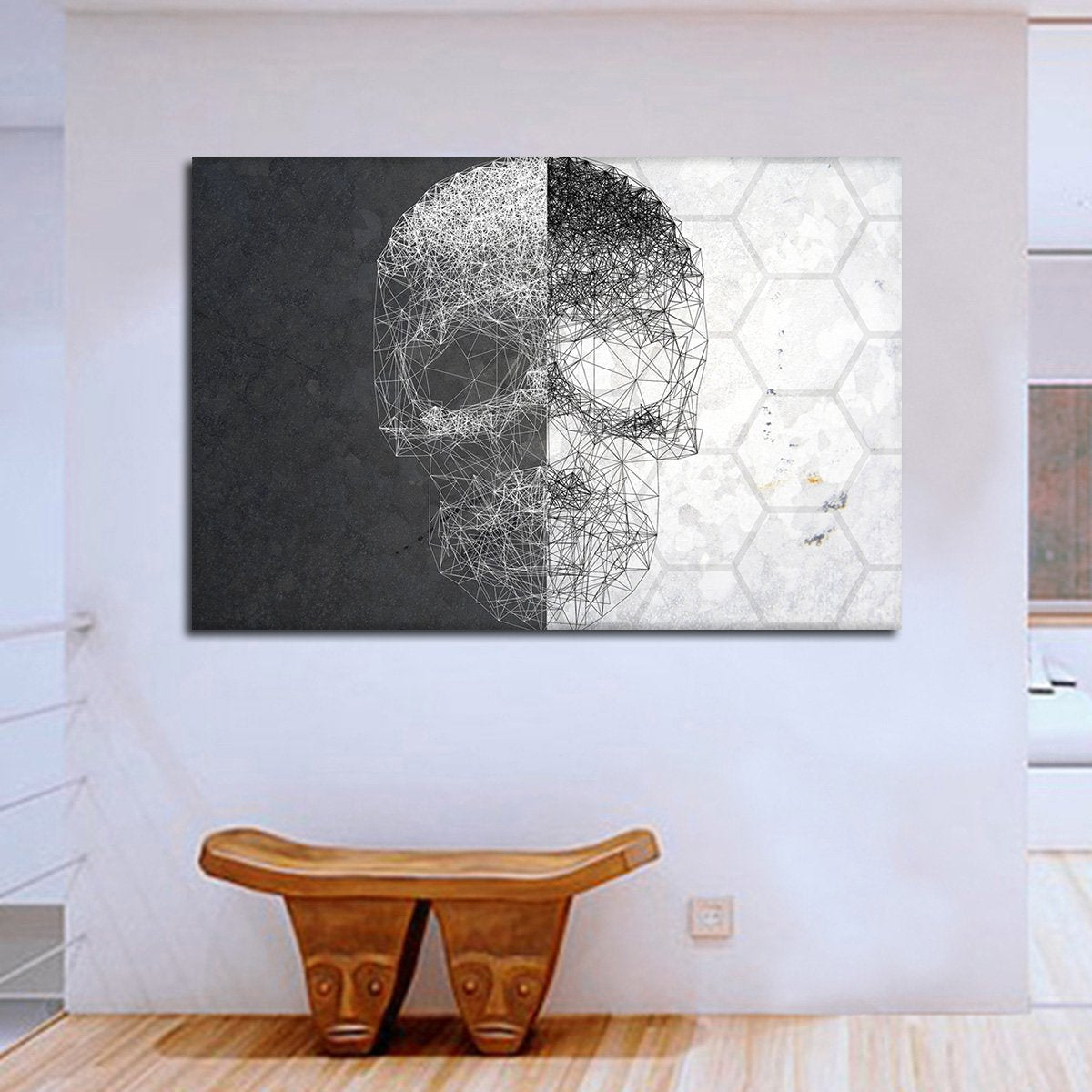 Linework Skull Multi Panel Canvas Wall Art