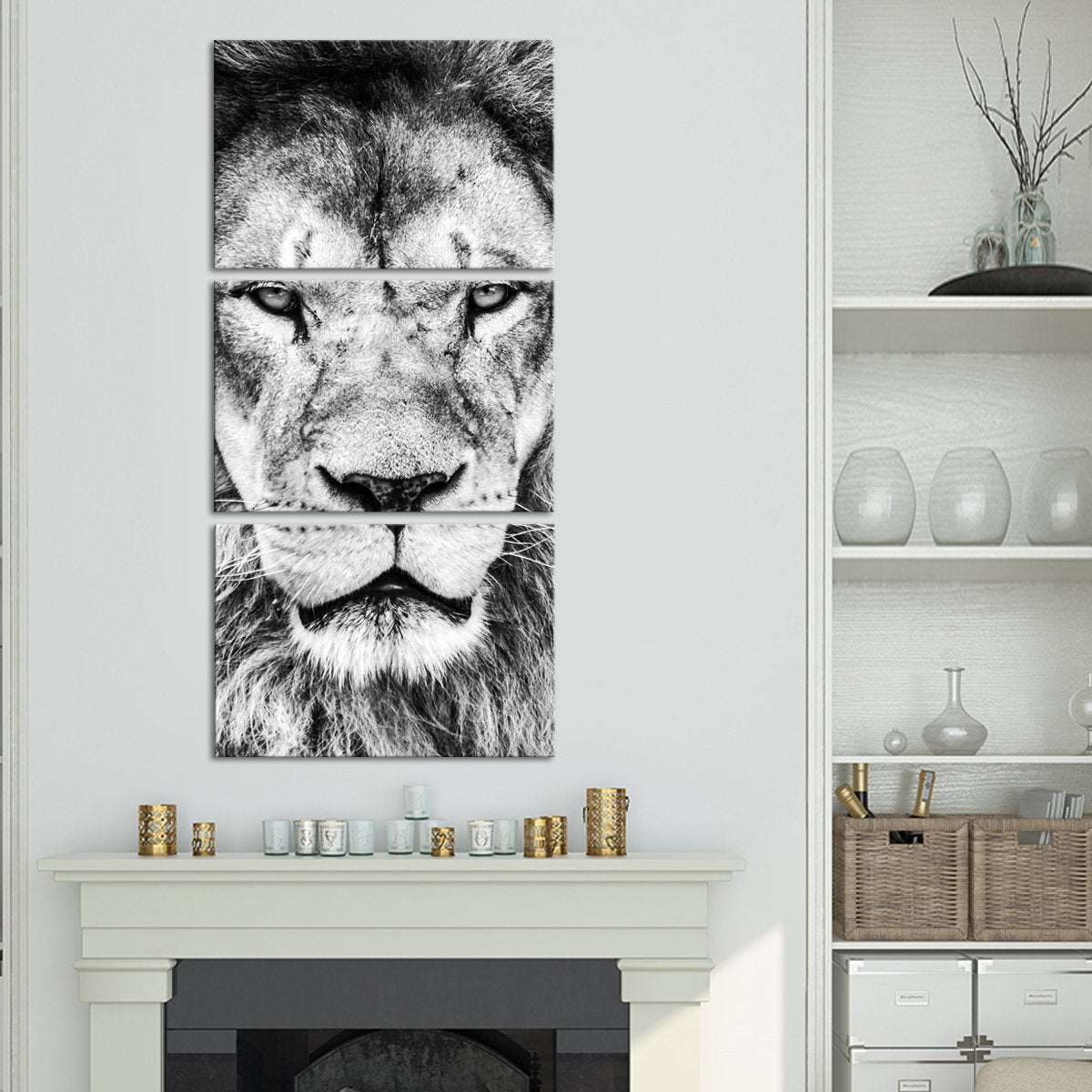 Lion Portrait Multi Panel Canvas Wall Art