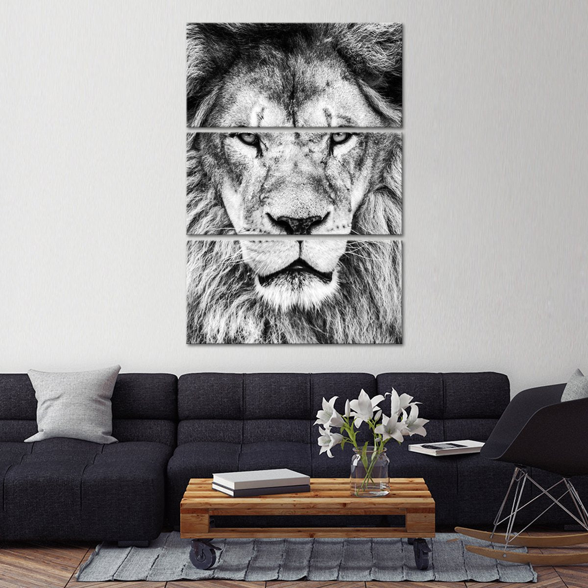 Lion Portrait Multi Panel Canvas Wall Art