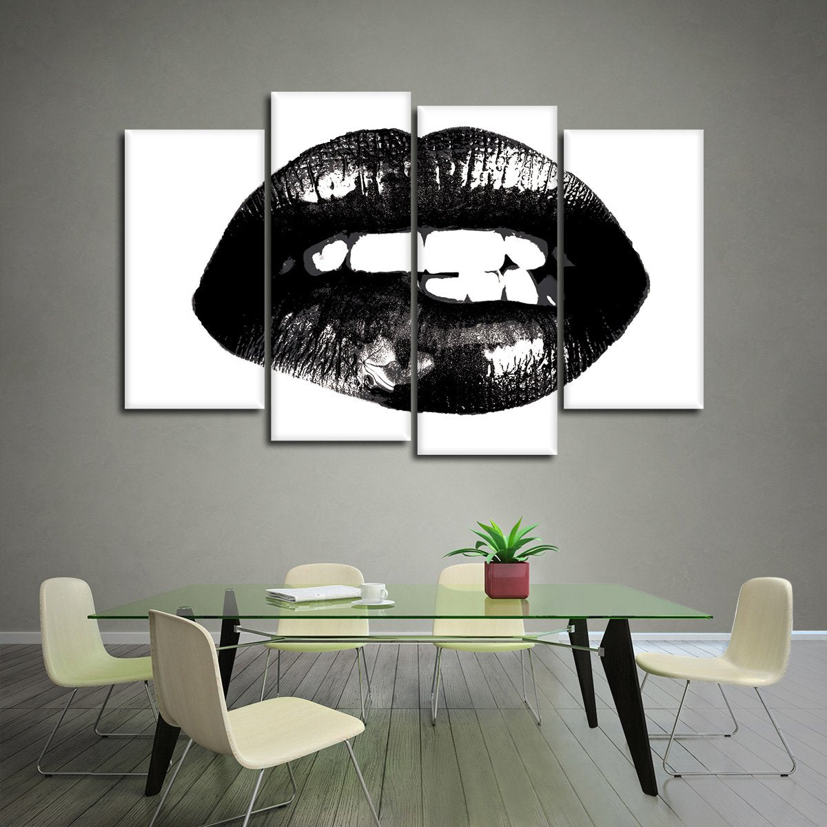 Lip Bite Multi Panel Canvas Wall Art