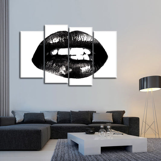 Lip Bite Multi Panel Canvas Wall Art