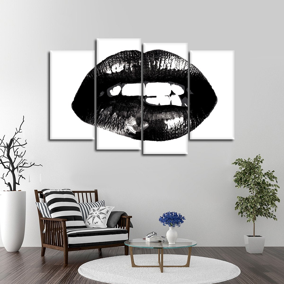 Lip Bite Multi Panel Canvas Wall Art