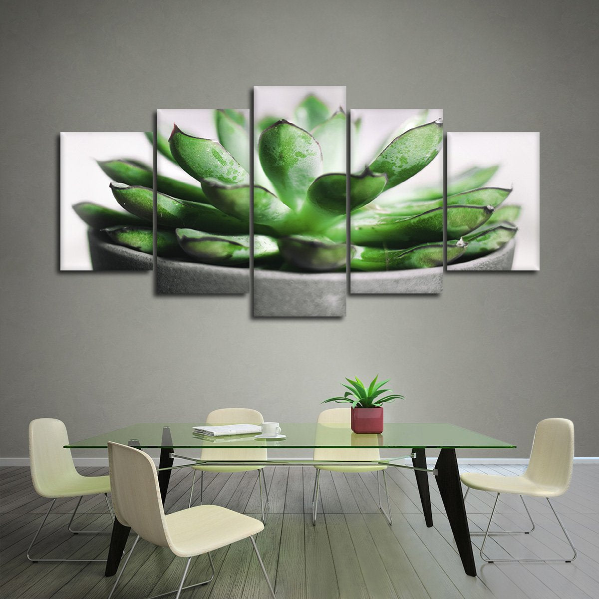 Small Succulent Multi Panel Canvas Wall Art