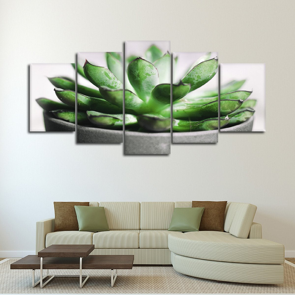 Small Succulent Multi Panel Canvas Wall Art
