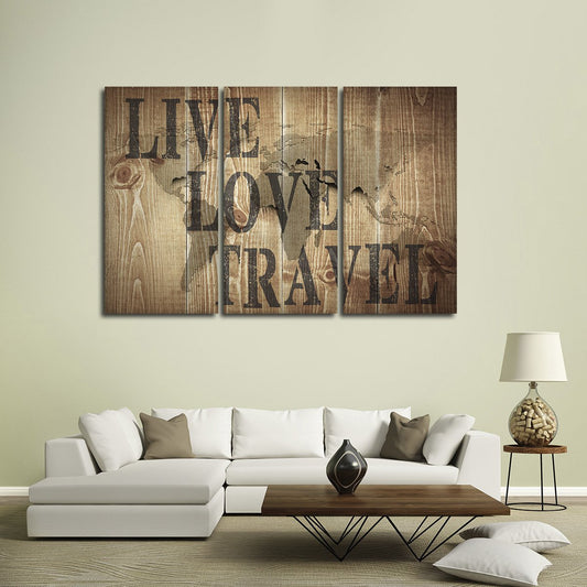 Live Love Travel Multi Panel Canvas Wall Art