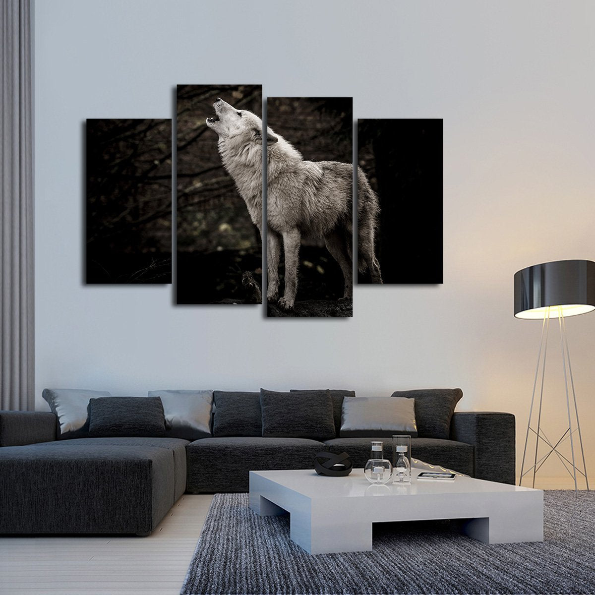 Lone Wolf Multi Panel Canvas Wall Art