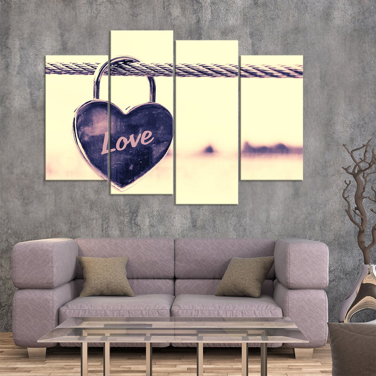 Love Locked Multi Panel Canvas Wall Art