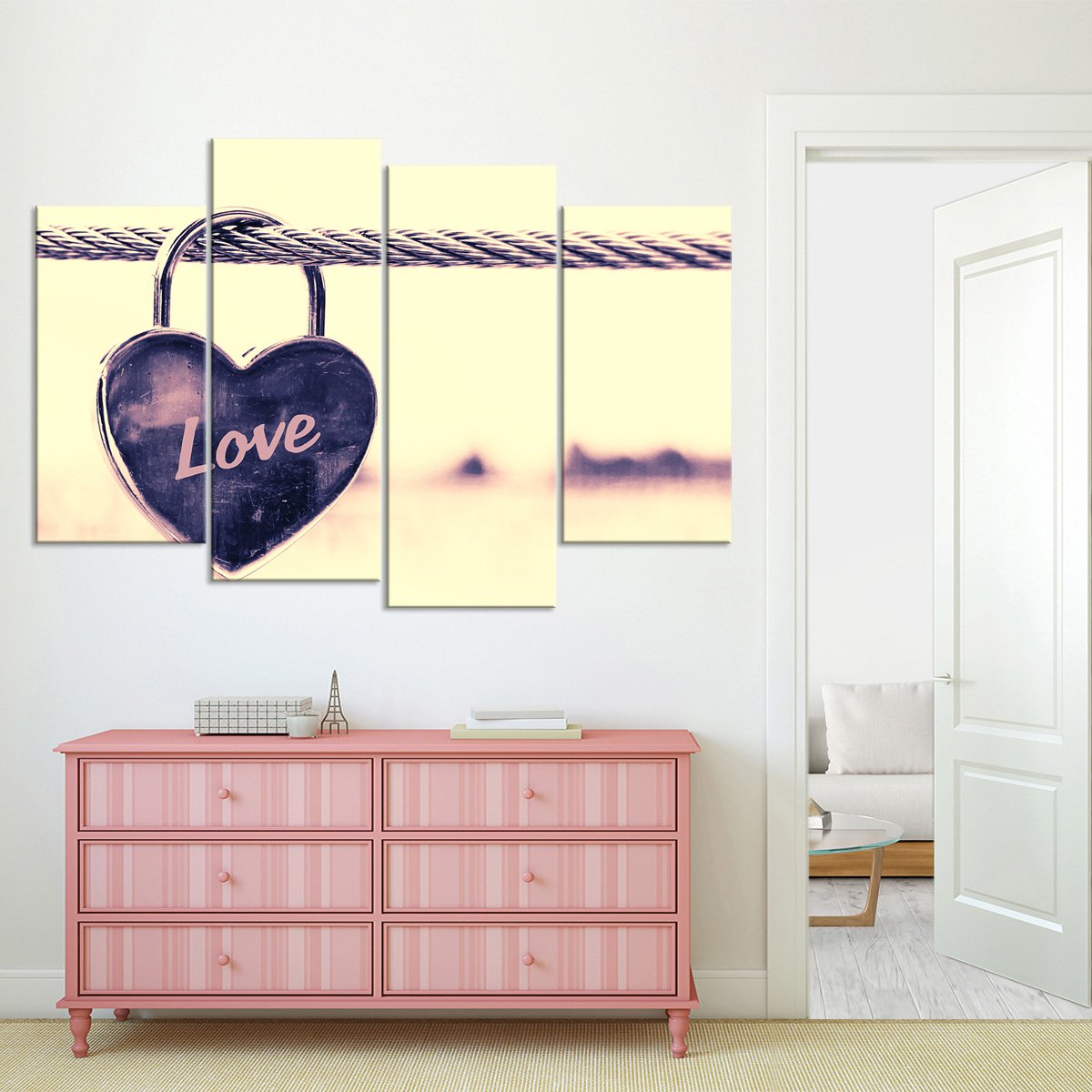 Love Locked Multi Panel Canvas Wall Art