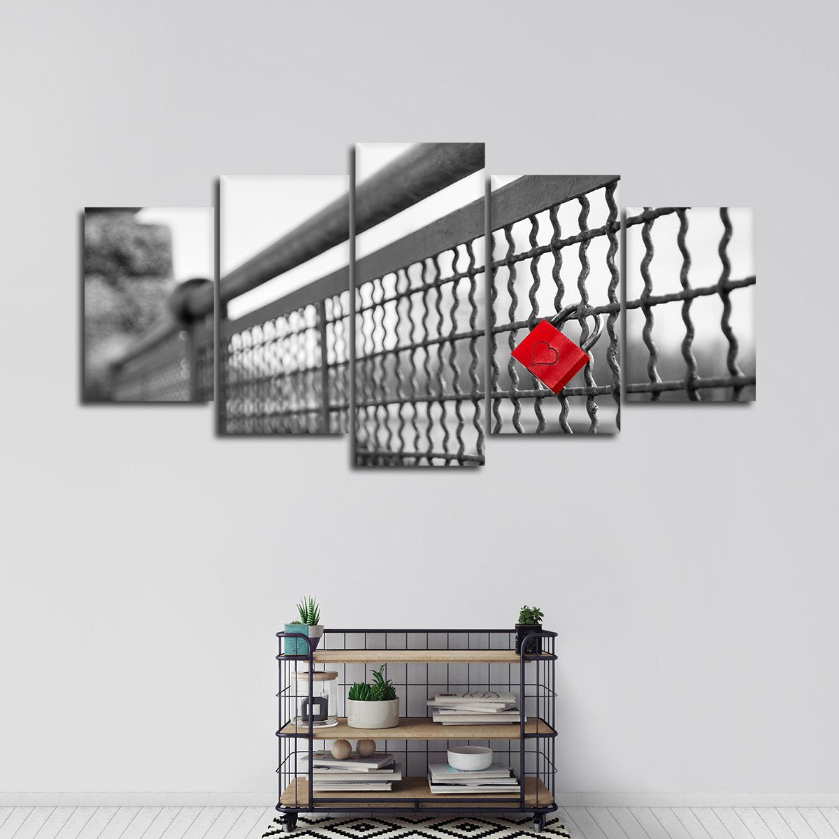 Love Padlock Pop Multi Panel Canvas Wall Art