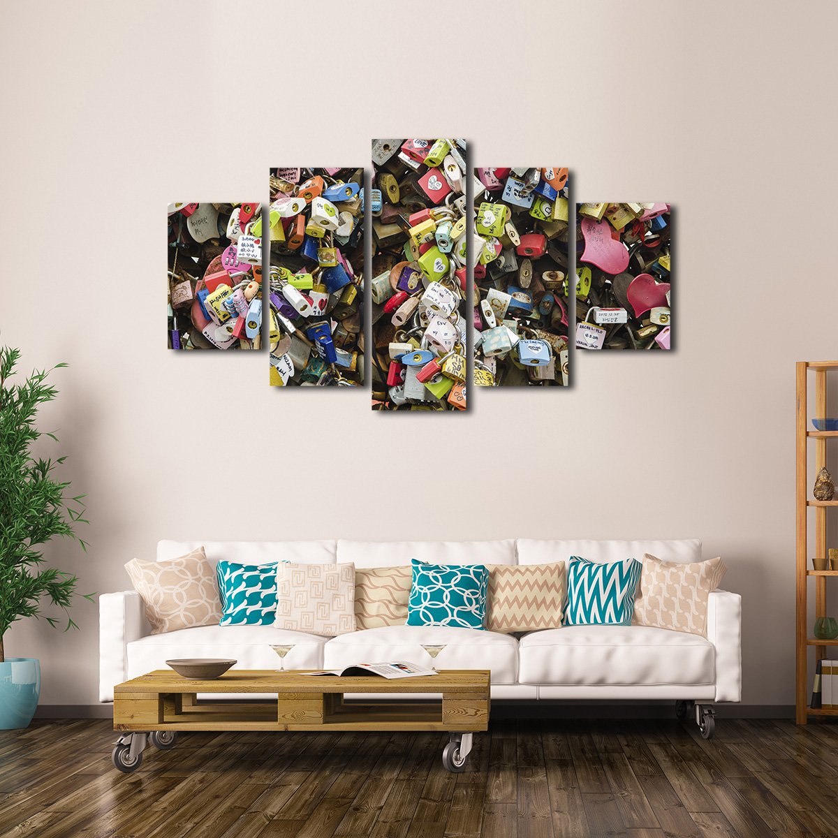 Love Lock Multi Panel Canvas Wall Art