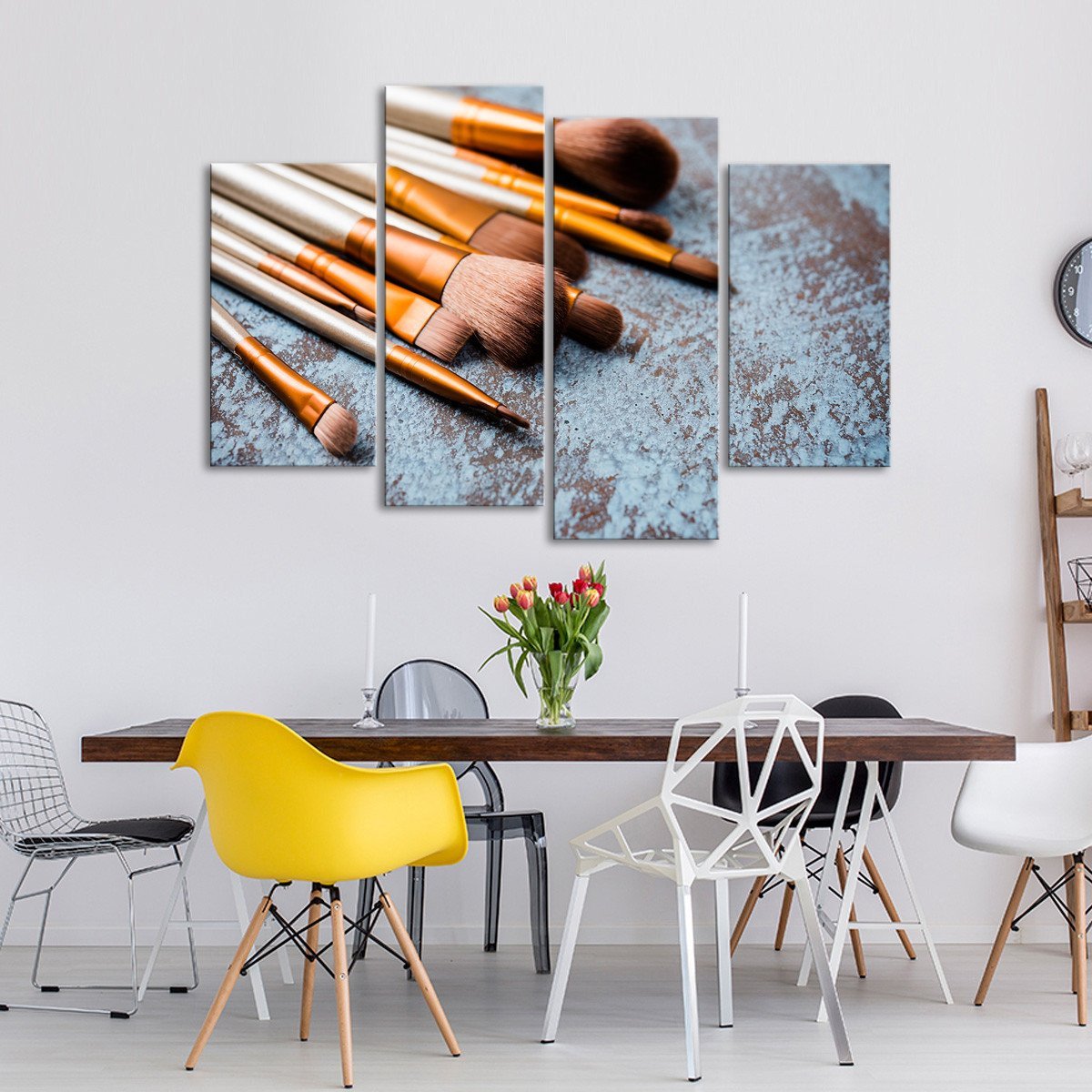 Makeup Brushes Multi Panel Canvas Wall Art