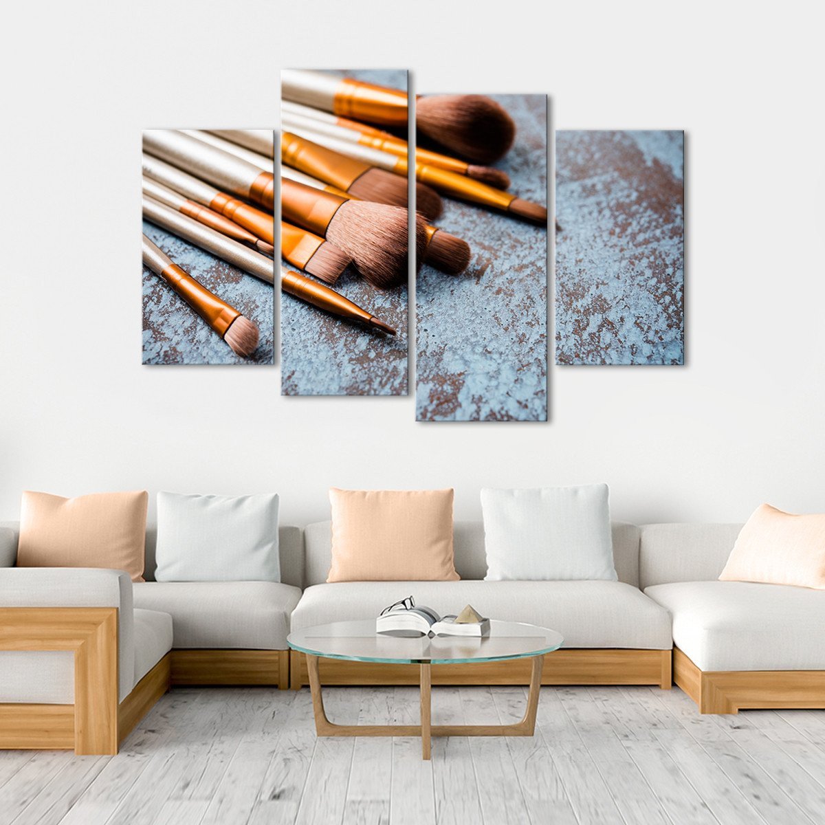 Makeup Brushes Multi Panel Canvas Wall Art
