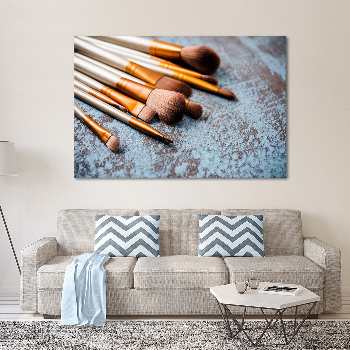 Makeup Brushes Multi Panel Canvas Wall Art