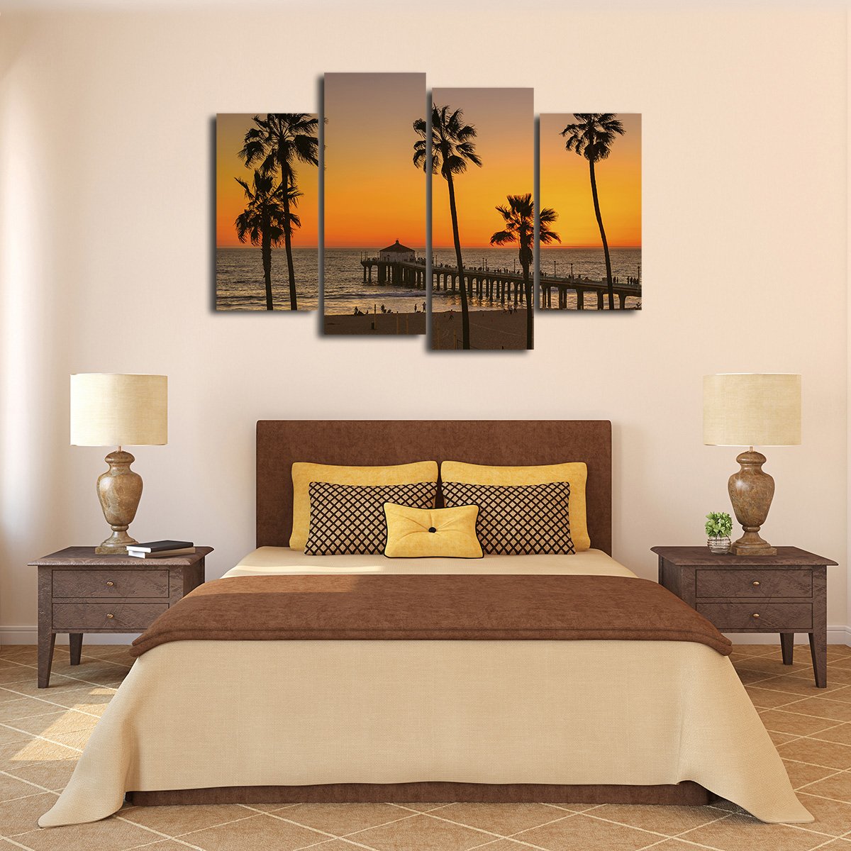 Manhattan Beach Multi Panel Canvas Wall Art