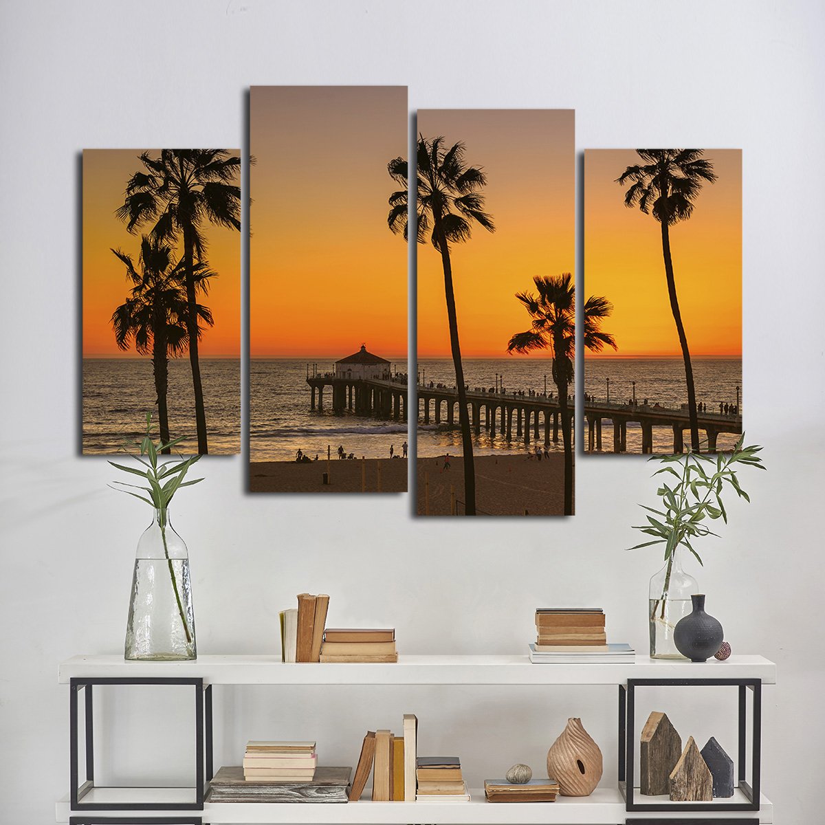 Manhattan Beach Multi Panel Canvas Wall Art
