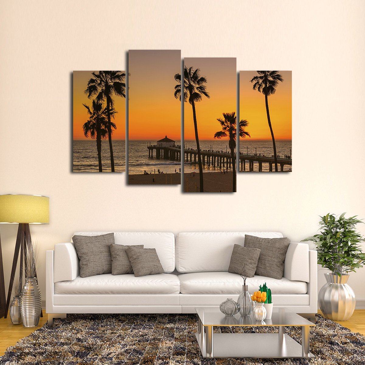 Manhattan Beach Multi Panel Canvas Wall Art