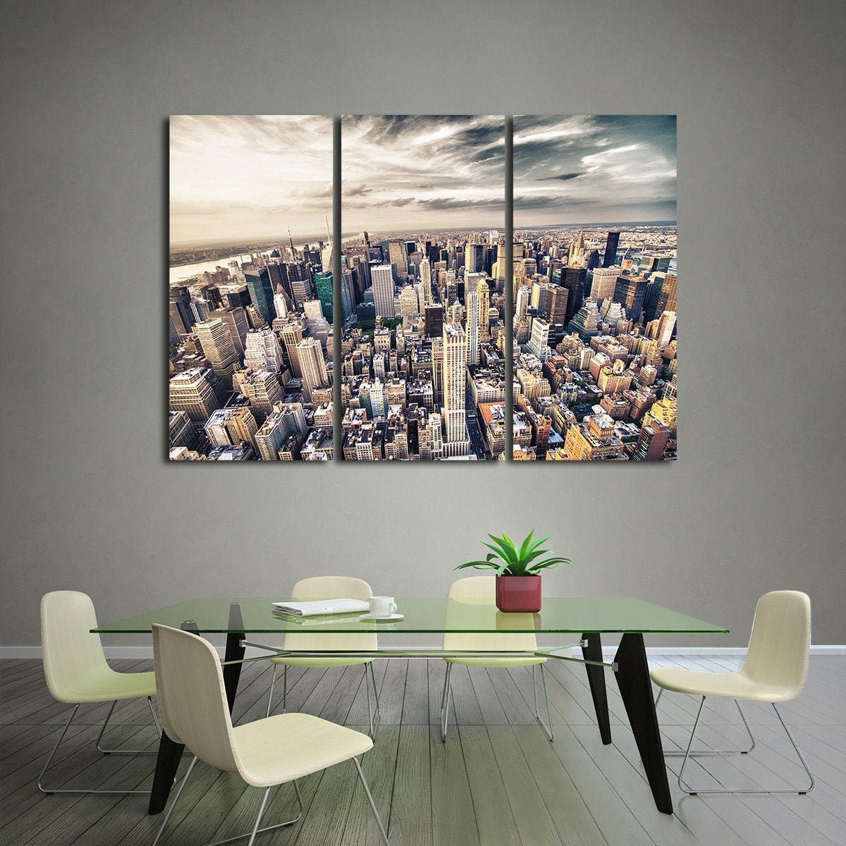 Manhattan Skyline Multi Panel Canvas Wall Art