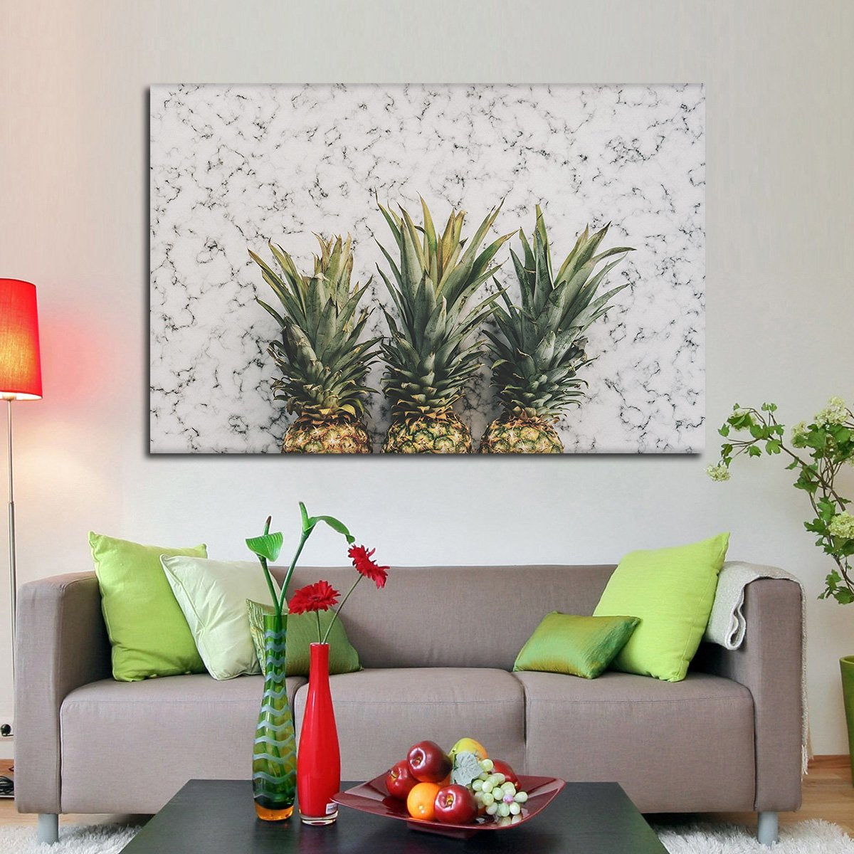 Marble Pineapple Multi Panel Canvas Wall Art