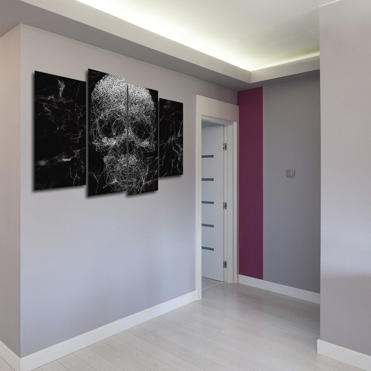 Marble Skull Multi Panel Canvas Wall Art