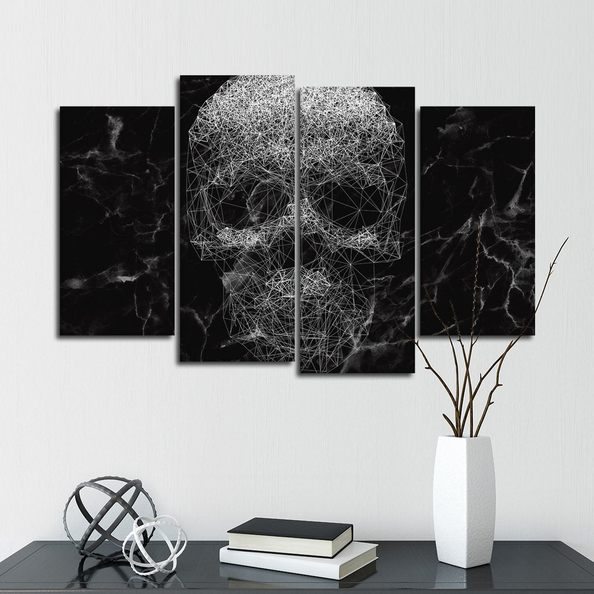 Marble Skull Multi Panel Canvas Wall Art
