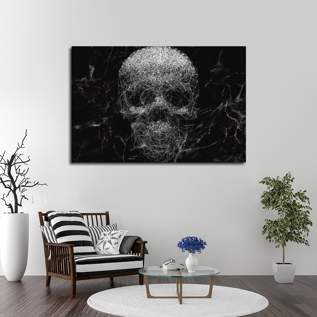 Marble Skull Multi Panel Canvas Wall Art