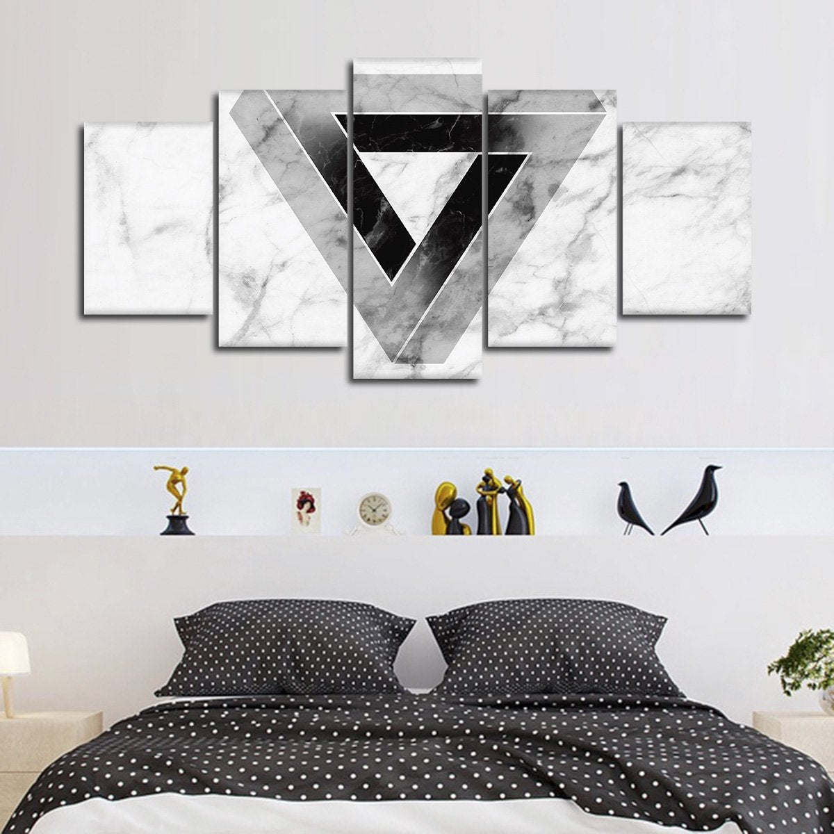 Marble Triangle Multi Panel Canvas Wall Art