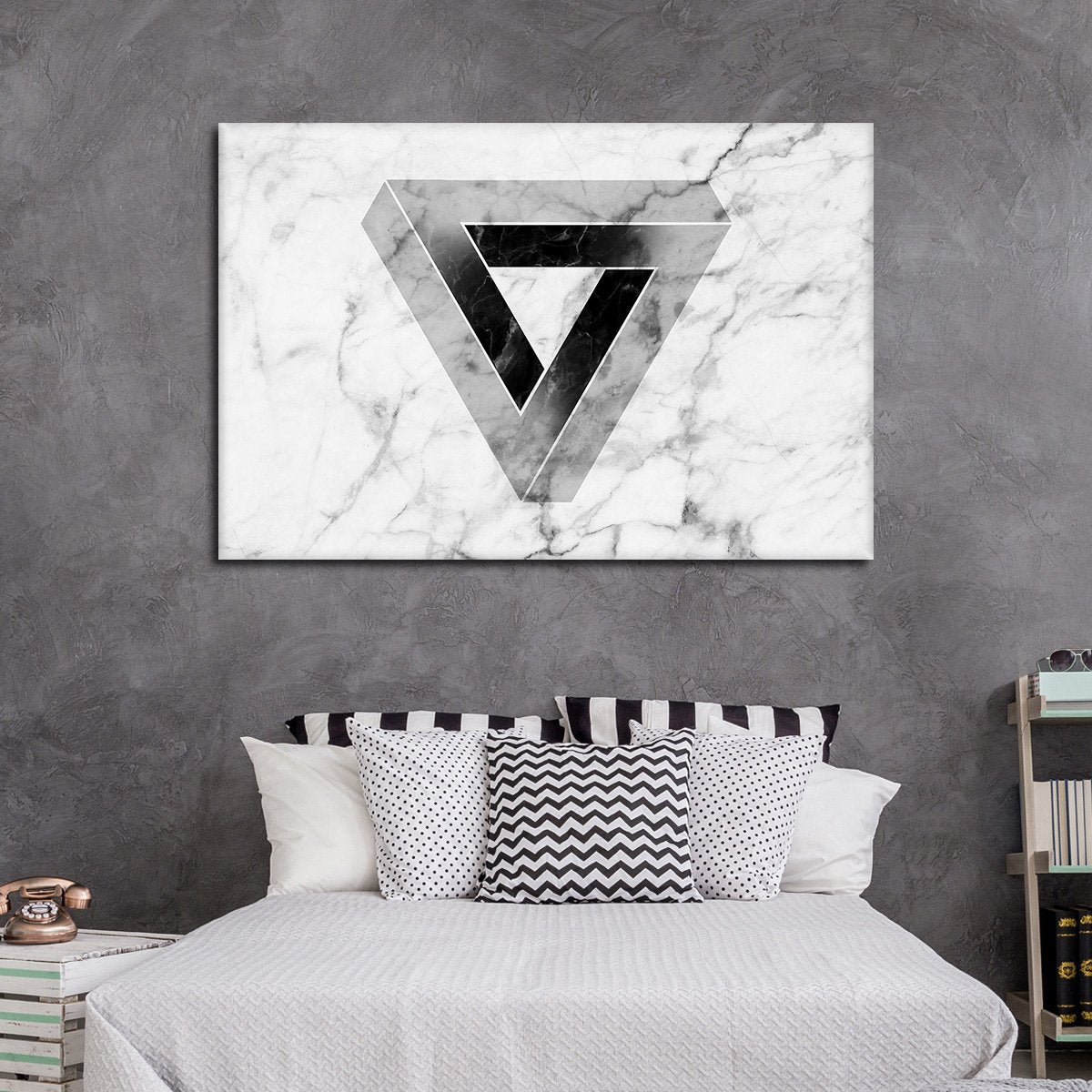 Marble Triangle Multi Panel Canvas Wall Art