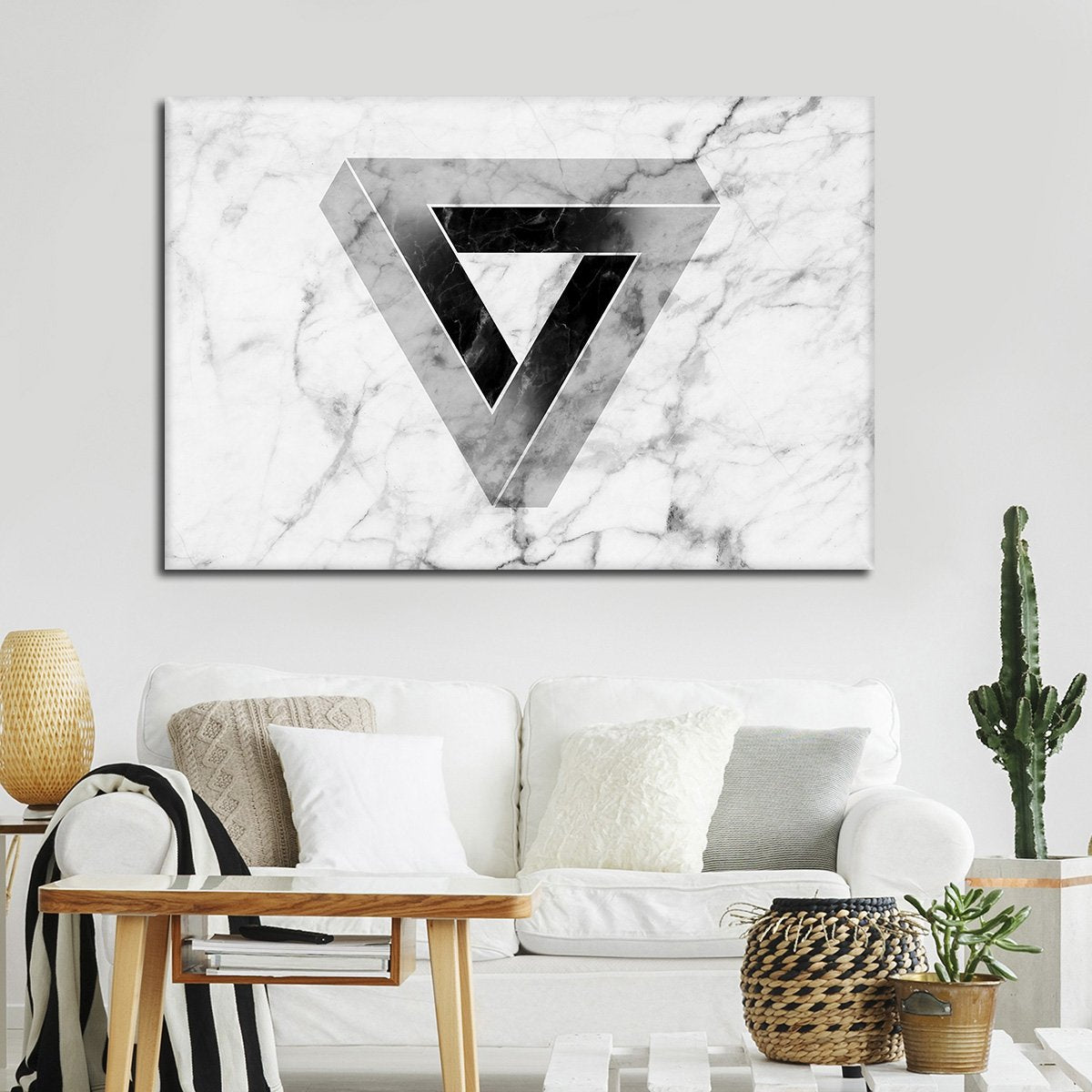 Marble Triangle Multi Panel Canvas Wall Art
