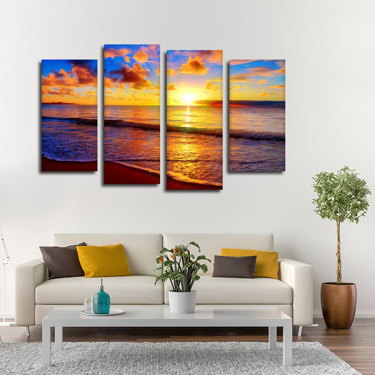 Meditative Sunset Multi Panel Canvas Wall Art