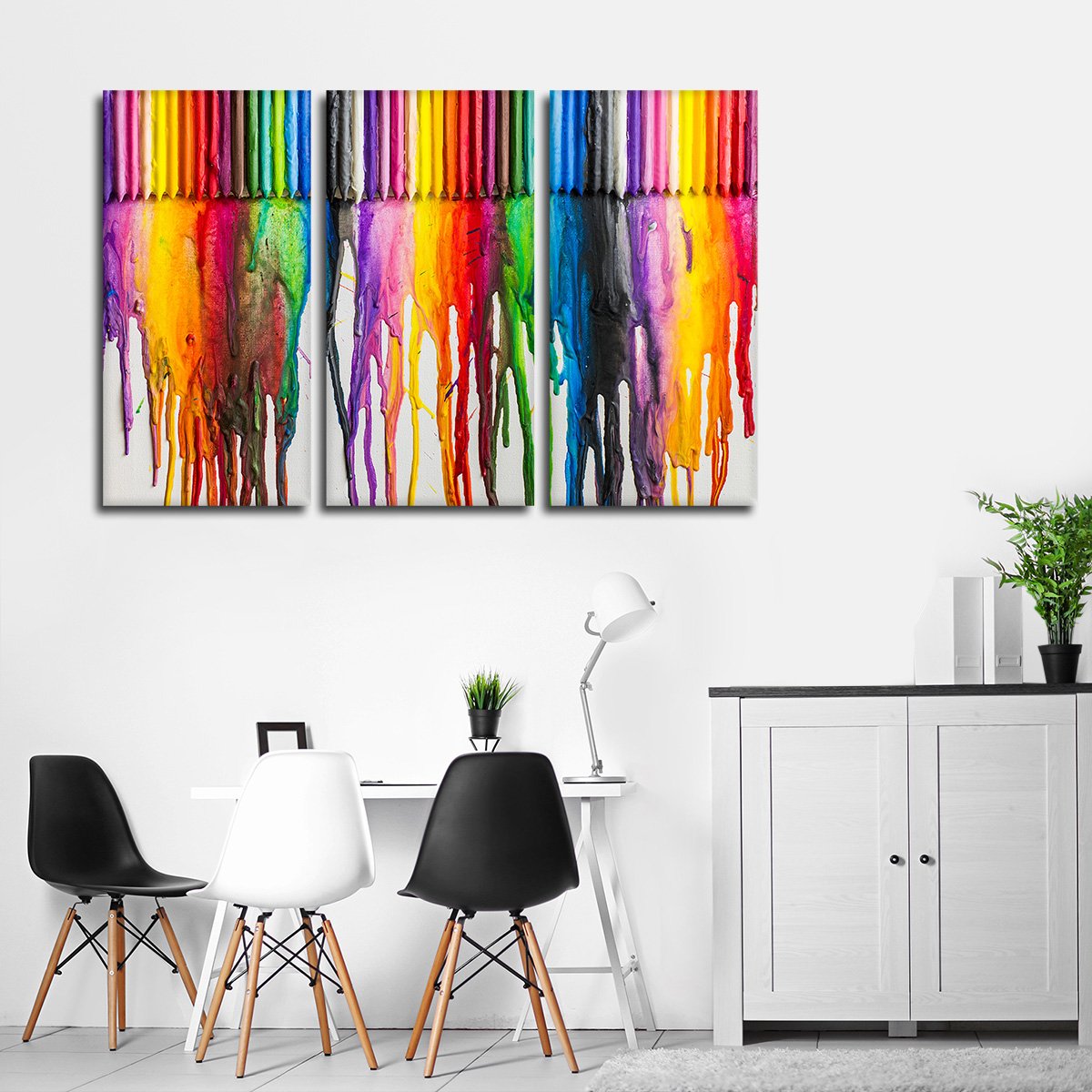Melted Crayon Art Multi Panel Canvas Wall Art