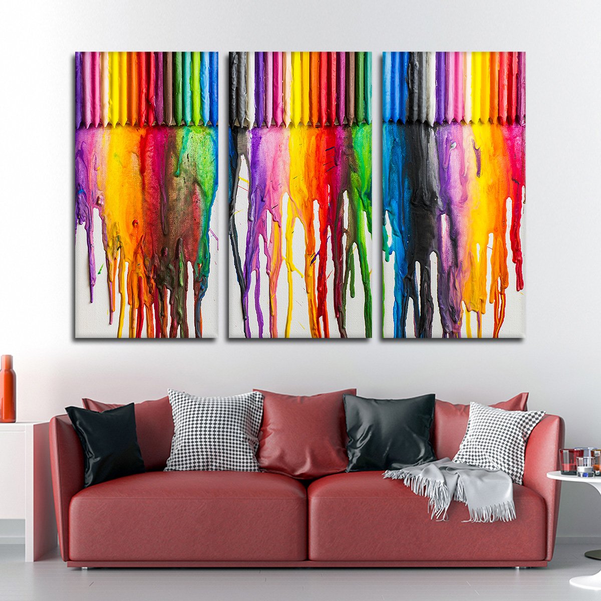 Melted Crayon Art Multi Panel Canvas Wall Art