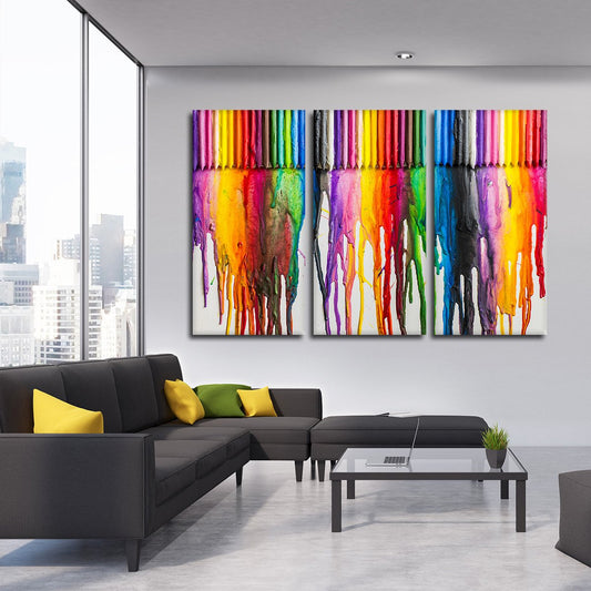 Melted Crayon Art Multi Panel Canvas Wall Art