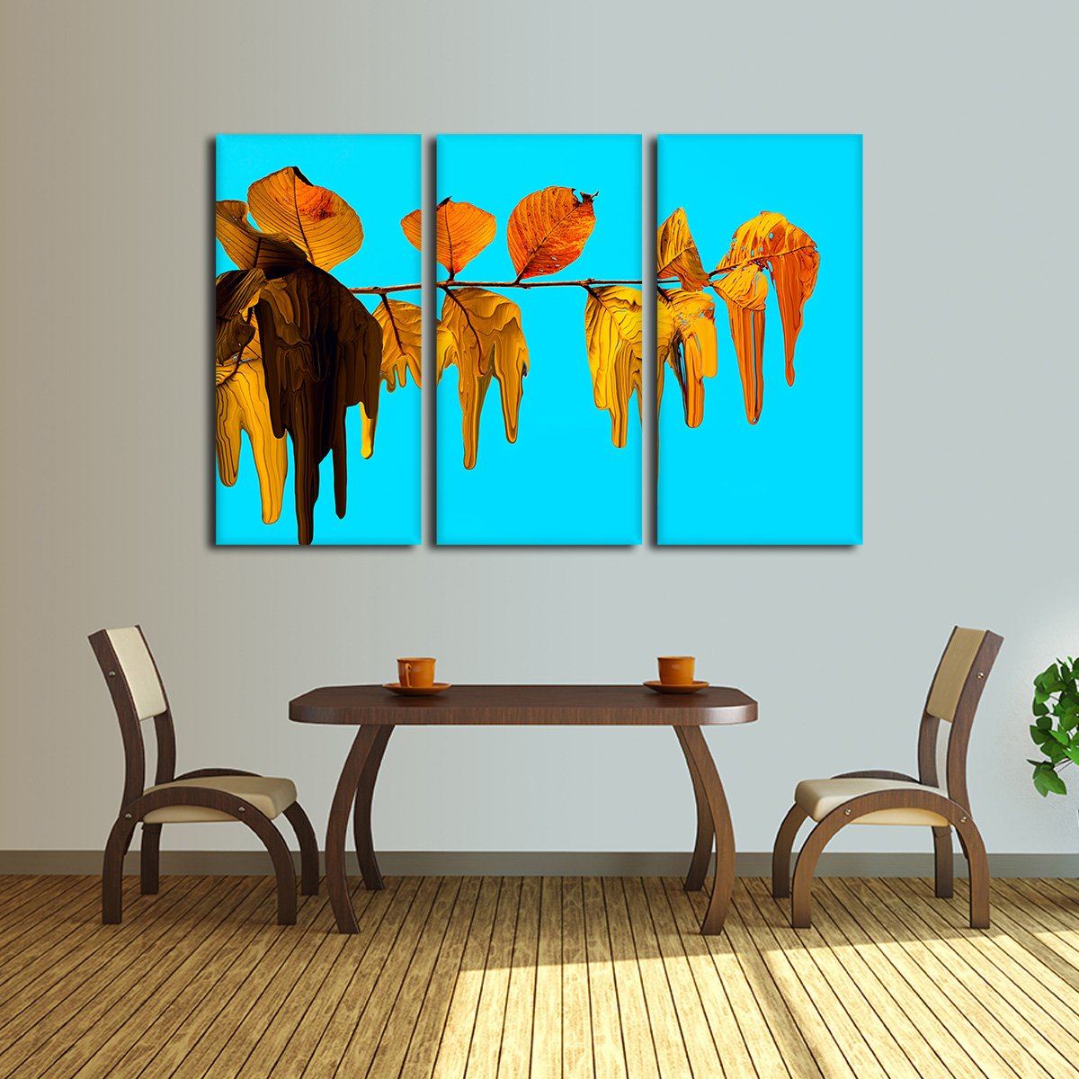 Melting Leaves Multi Panel Canvas Wall Art