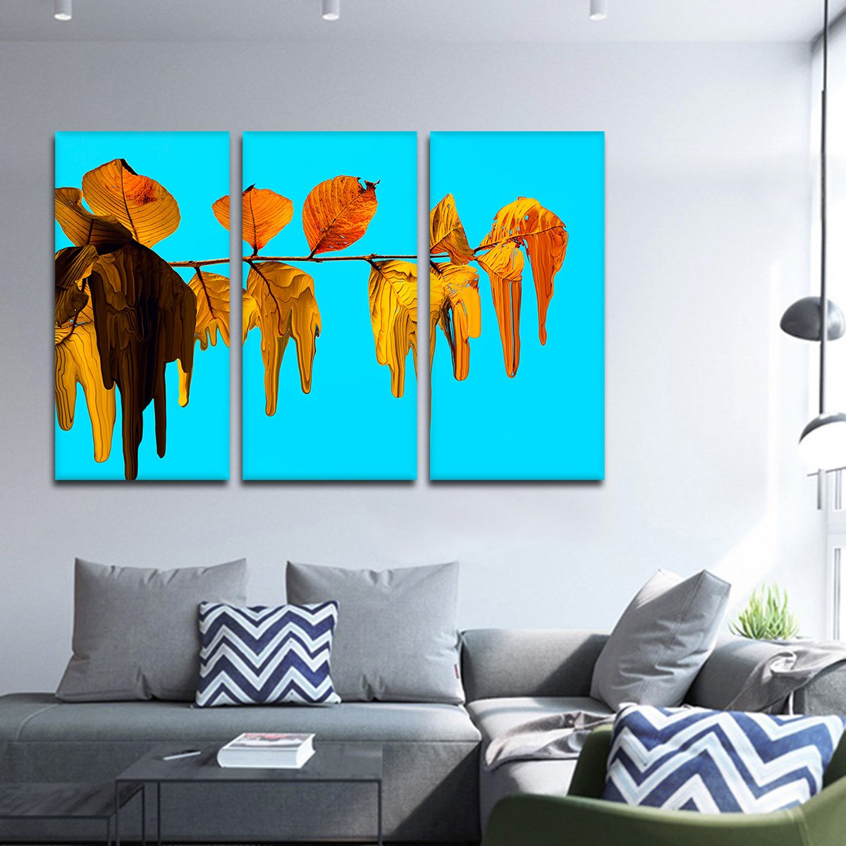Melting Leaves Multi Panel Canvas Wall Art