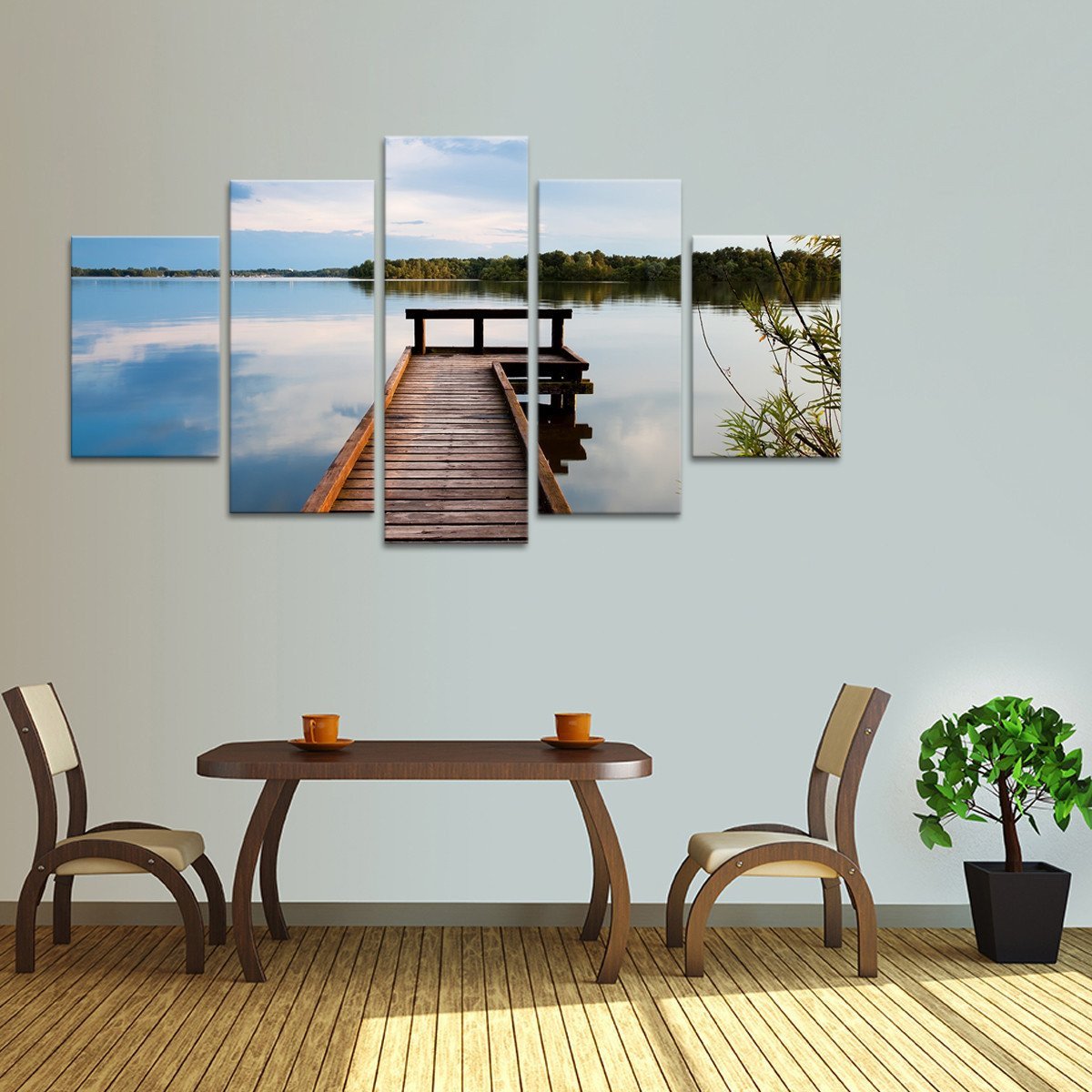 Memories At The Lake Multi Panel Canvas Wall Art