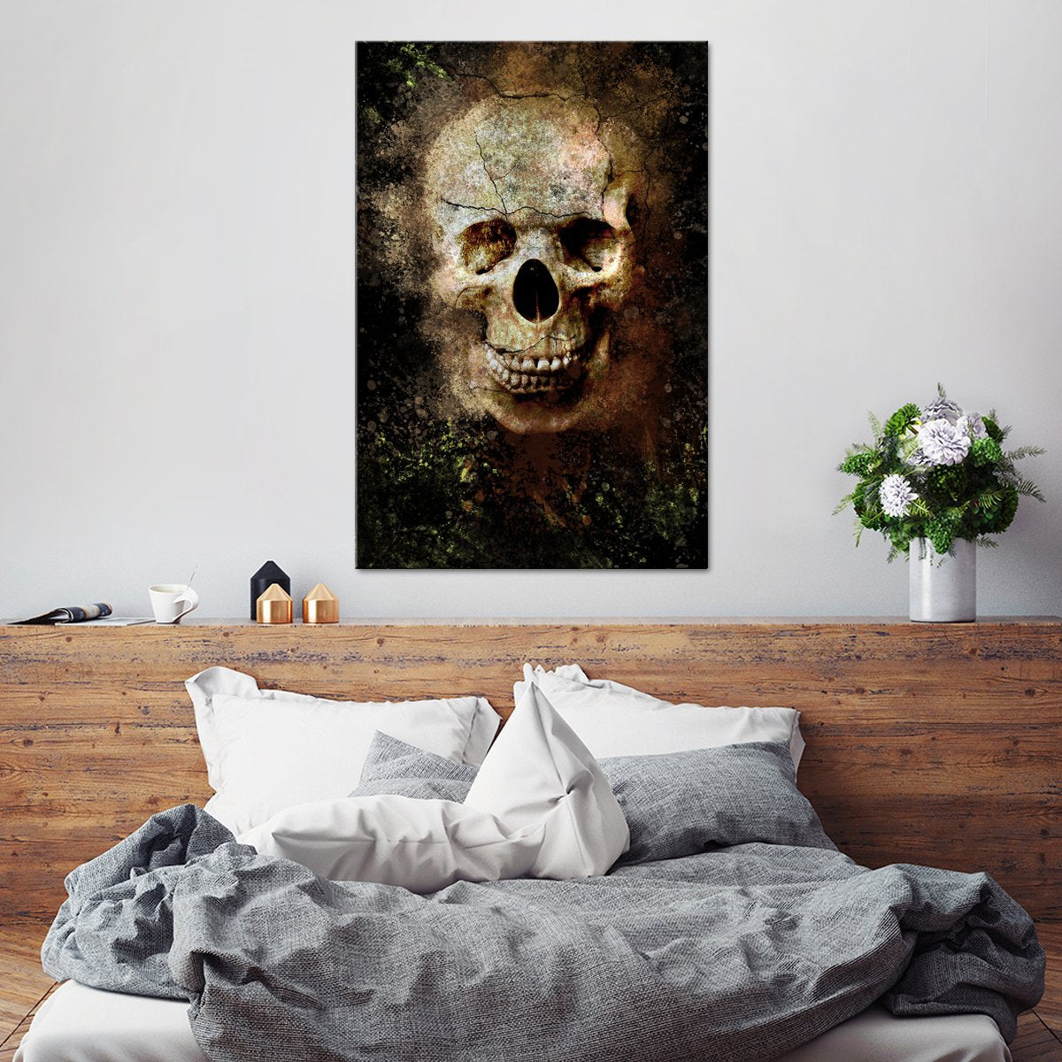 Menacing Skull Multi Panel Canvas Wall Art