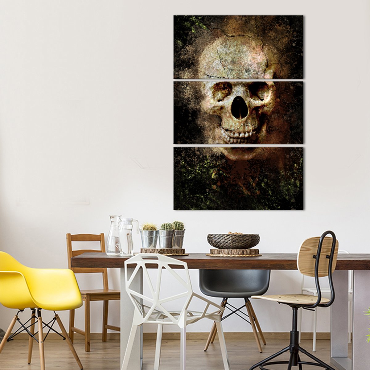 Menacing Skull Multi Panel Canvas Wall Art