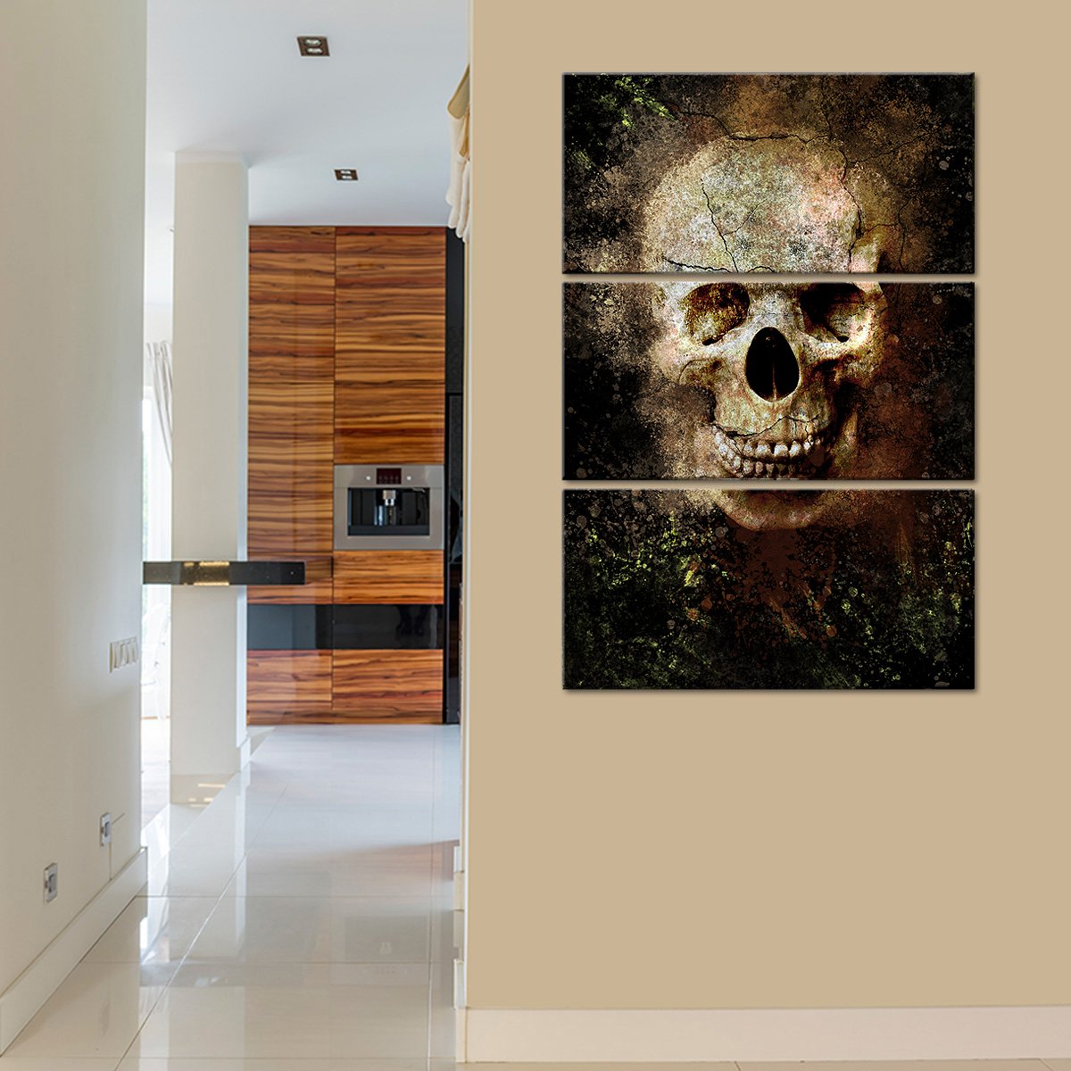Menacing Skull Multi Panel Canvas Wall Art